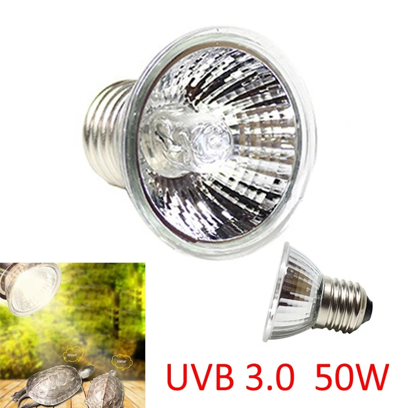 UVB3.0 50W E27 ультрафиолетовый светильник лампочка 5,0 10,0 ультрафиолетовых лучей спектров 13 Вт 26 Вт ПЭТ свет для рептилии светящаяся лампа Дневной светильник лампочка Для черепаха рыбы амфибии - Цвет: UVB3.0 50W