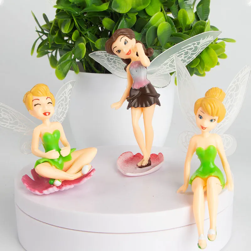 

6Pcs/set Flower Fairy Pixie Fly Wing Family Miniature Artificial Swallow Birds Garden Car Ornament Home Decor Decoration Craft