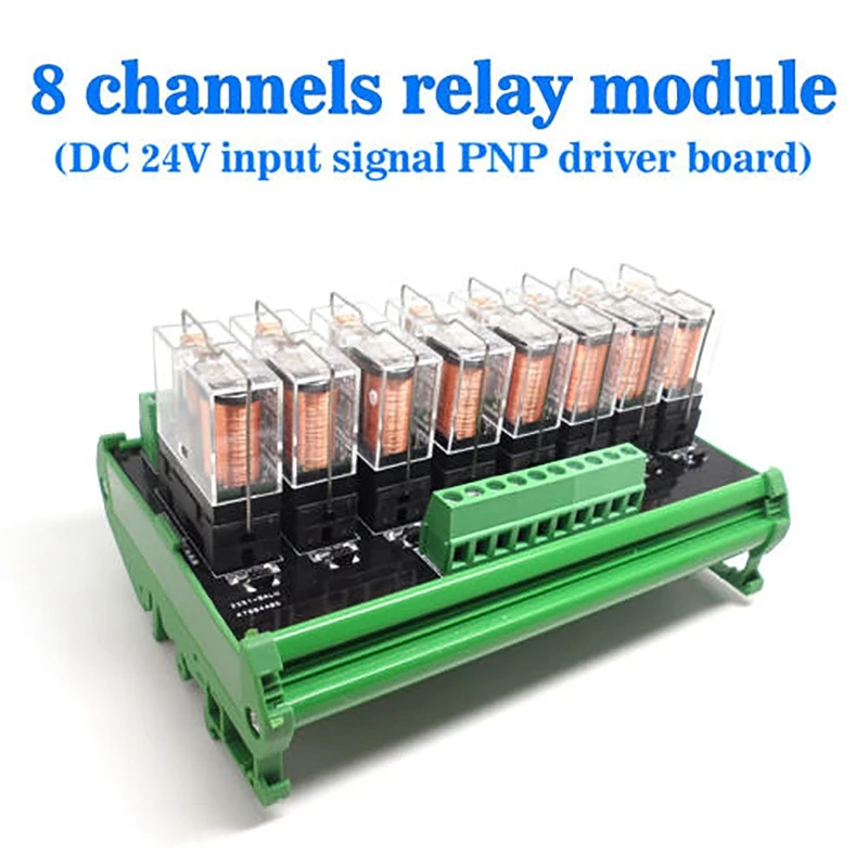 

DC24V 8 Way Relay Module Eight Panels Driver Board Socket