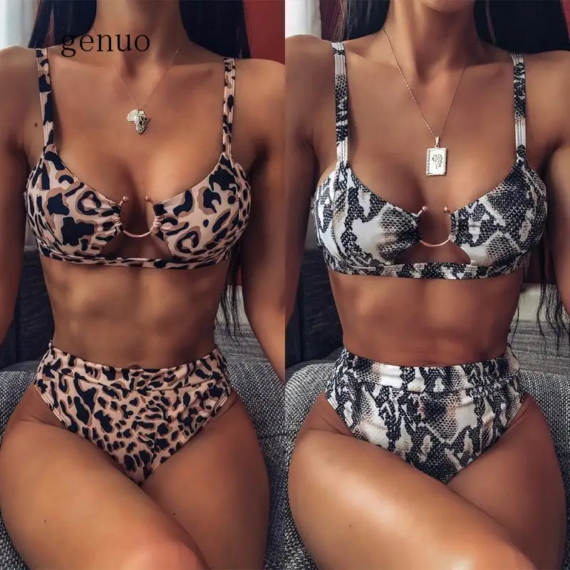 

2020 Sexy Women High Waist Bikini Swimsuit Swimwear Female Bandeau Thong Brazilian Biquini Bikini Set Bathing Suit Bather