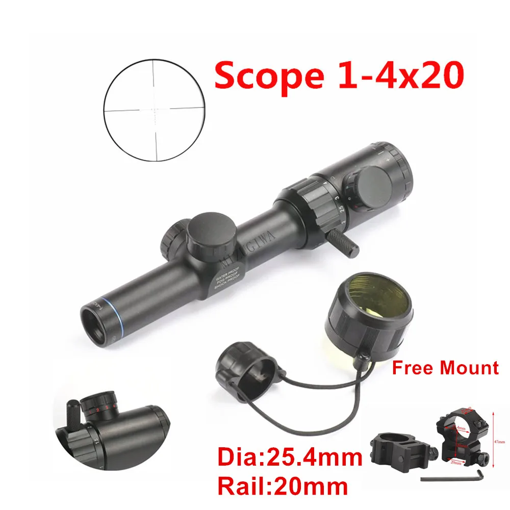 1 4x20 прицел для винтовки с красной и зеленой подсветкой дальномер сетка BDC