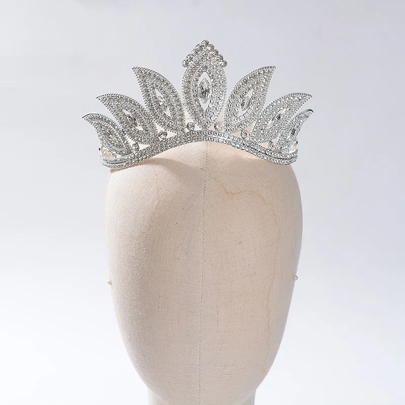 

Свадебный головной убор Ymor Queen с кристаллами для выпускного вечера, аксессуары для волос, серебряная тибетская повязка, корона для невесты, ...