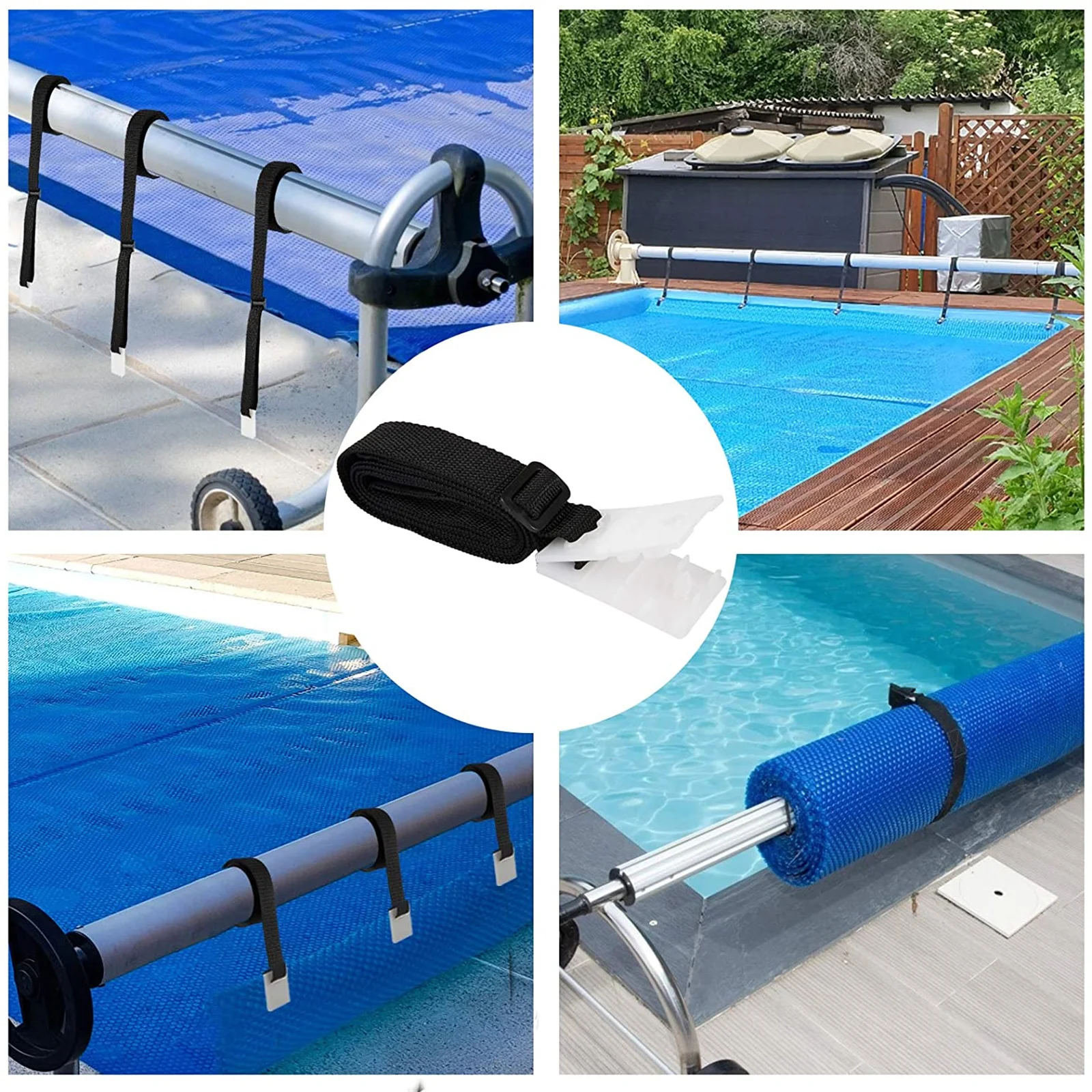 

Pool Solar Cover Reel Attachment Kit Universal Durable Accessories for In-Ground Swimming Pool Easy To Install JAN88