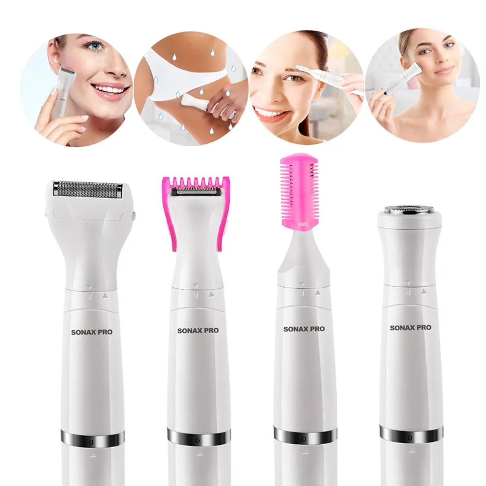 

4 in 1 Multifunction Electric Epilator Eyebrow Shaver Pain Free Private Hair Removal Shaver with USB Recharge