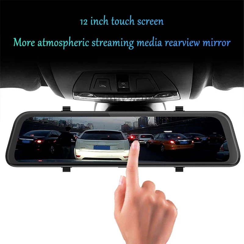 ЖК-дисплей Автомобильный видеорегистратор передний и задний объективы черный