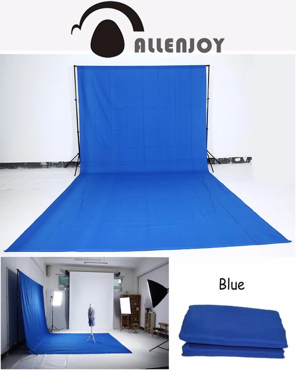 Allenjoy зеленый экран хромаки муслиновый фон для видео Фотофон профессиональная