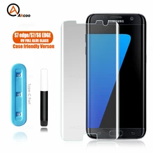 Akcoo S7 edge Screen Protector Case friendly UV Glass full glue for Samsung S6 edge Plus tempered gl