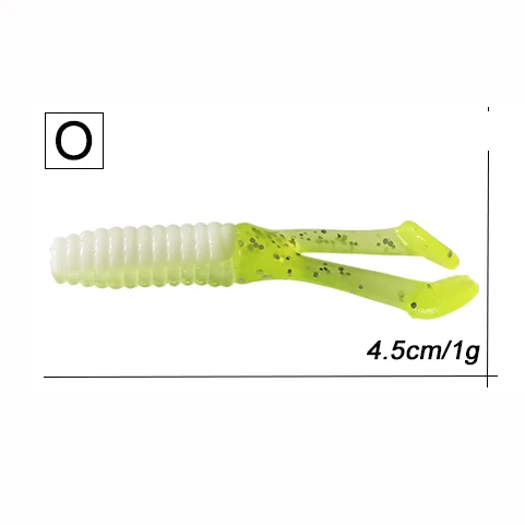 Color O 10pcs 1g Лидер продаж! 10 шт. 45 мм или 5 шт. 80 мм плавательная двойная лопатка хвост мягкие наживки плавающие наживки мягкие рыболовные приманки для ловли карпа окуня щуки - Цвет: Color O 10pcs 1g