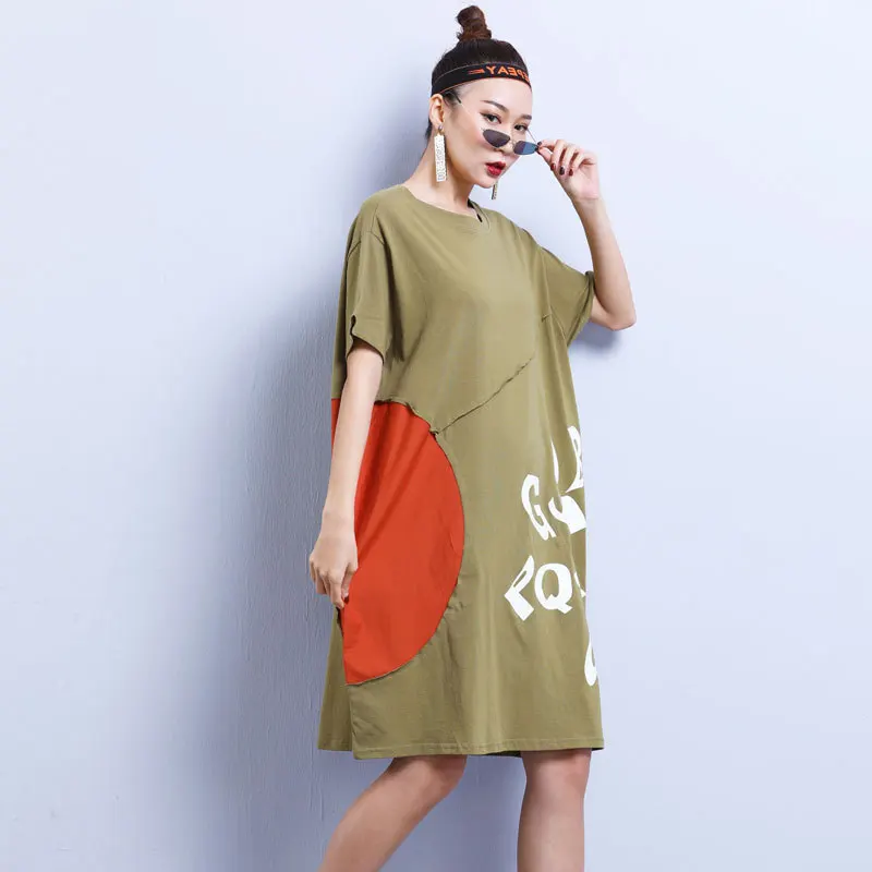 LANMREM новинка 2020 весна-лето круглый воротник короткий рукав спринт средняя длина