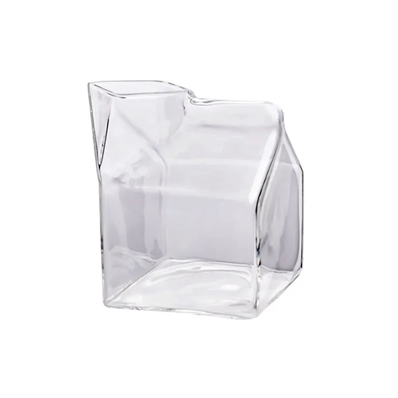 Стеклянная чашка для молока прозрачная квадратная в японском стиле кофе сока