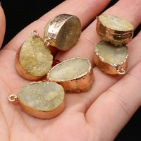 natural druzy crystal pendants reiki heal gold plated quartzs for women jewelry making diy necklace earring accessories