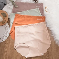 wasteheart women fashion orange cotton high waist panties underwear seamless one piece lingerie underpants briefs m l xl xxl