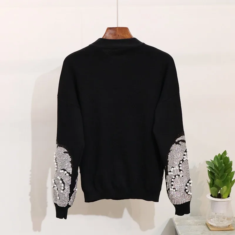 Высокое качество женские вышитые вспышки с блестками свободные вязанные 2 шт