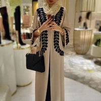 muslim cardigan printed long dress women ramadan abaya elegant robe vintage plus size maxi dresses autumn islam kaftan dubai