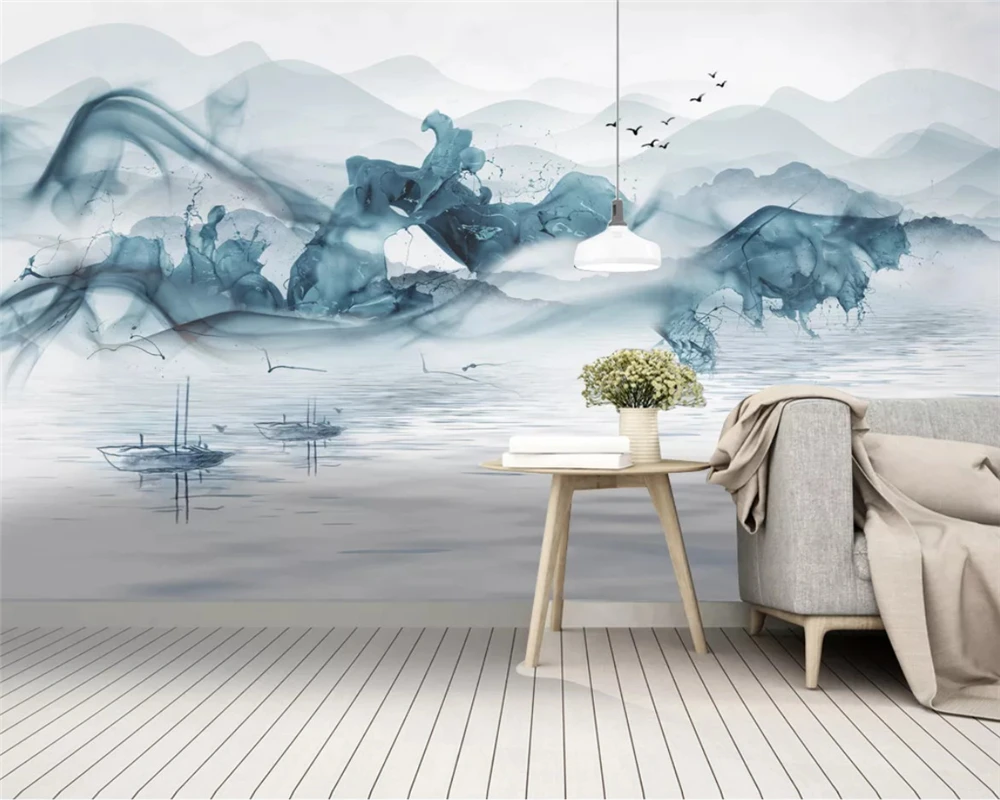Beibehang индивидуальные новые китайские чернила пейзаж синее настроение