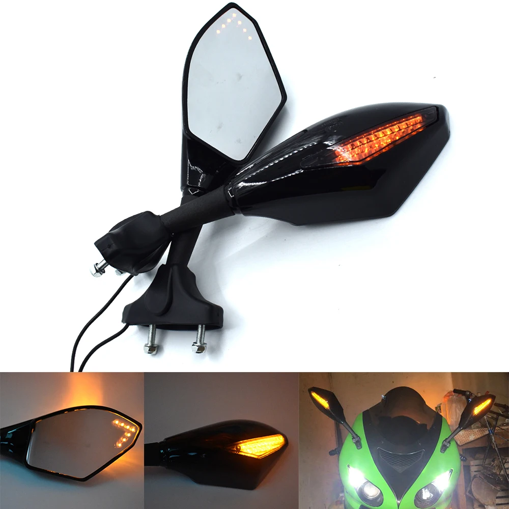 

Motorcycle LED turn signal indicator rear view mirror side view mirror Retroviseur Clignotants for Yamaha R6 R1 R3 For Honda