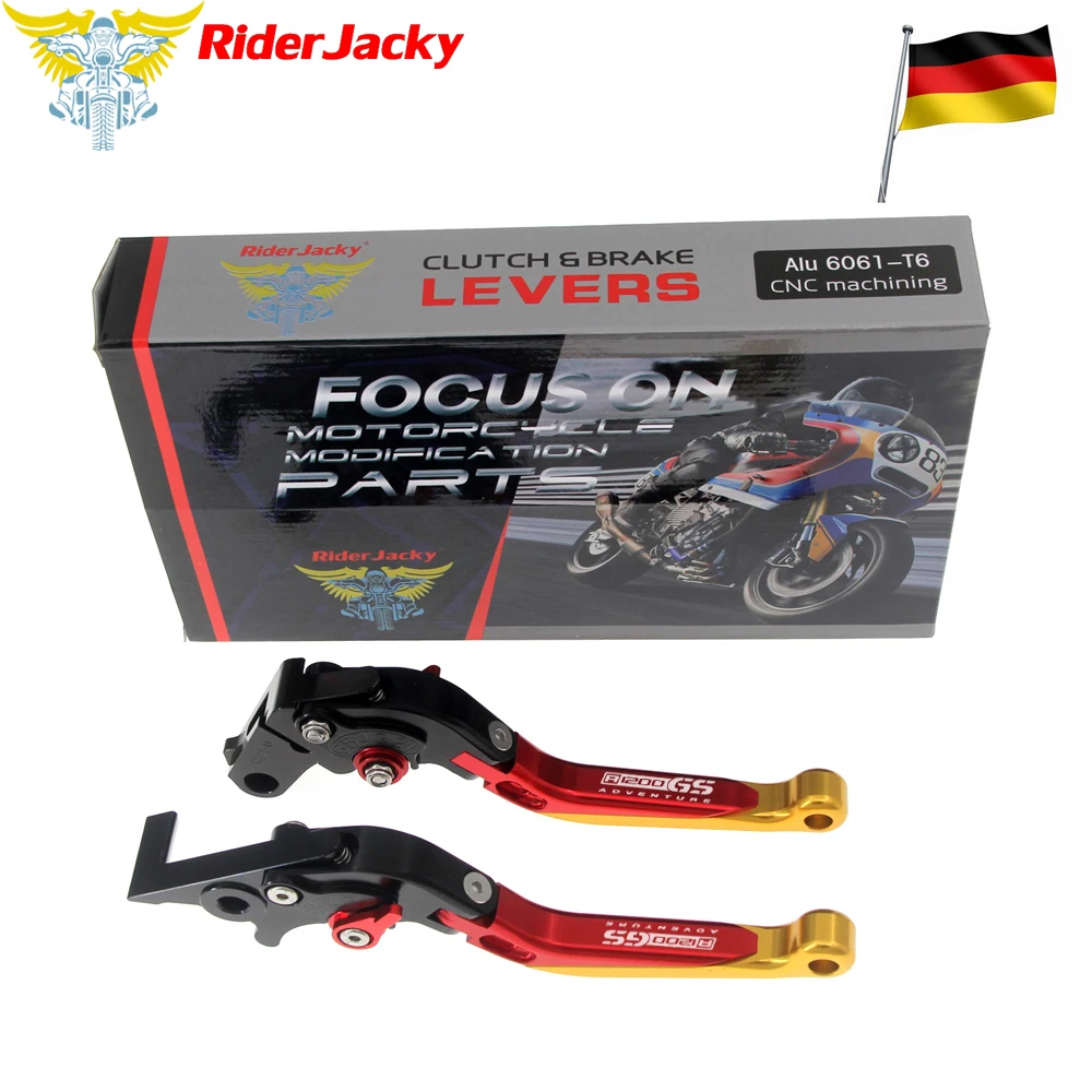 Germany Flag color For BMW R1200GS Adventure (LC) (2014+up) 2014-2018 2017 Motorcycle CNC Folding Extendable Brake Clutch Levers