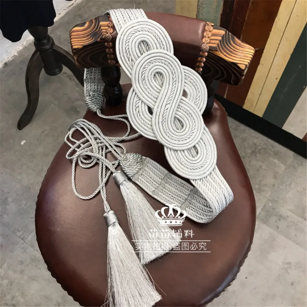 Серебряный Золотой кружевной Плетеный вручную ленточный ремень военная