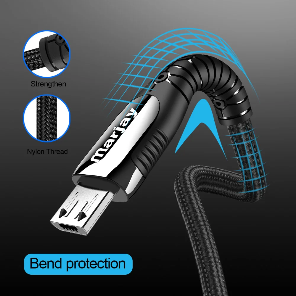 Кабель Marjay Micro USB для быстрой зарядки и передачи данных из цинкового сплава