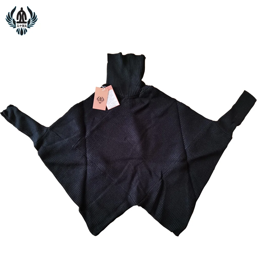 Свитер женский весенне-осенний утепленный с высоким воротником и рукавами