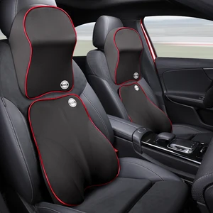 Knitted Car Headrest Memory Foam Lumbar Support Auto Neck Pillow Waist Cushion Car Seat Lumbar Pillow Office Lumbar Support