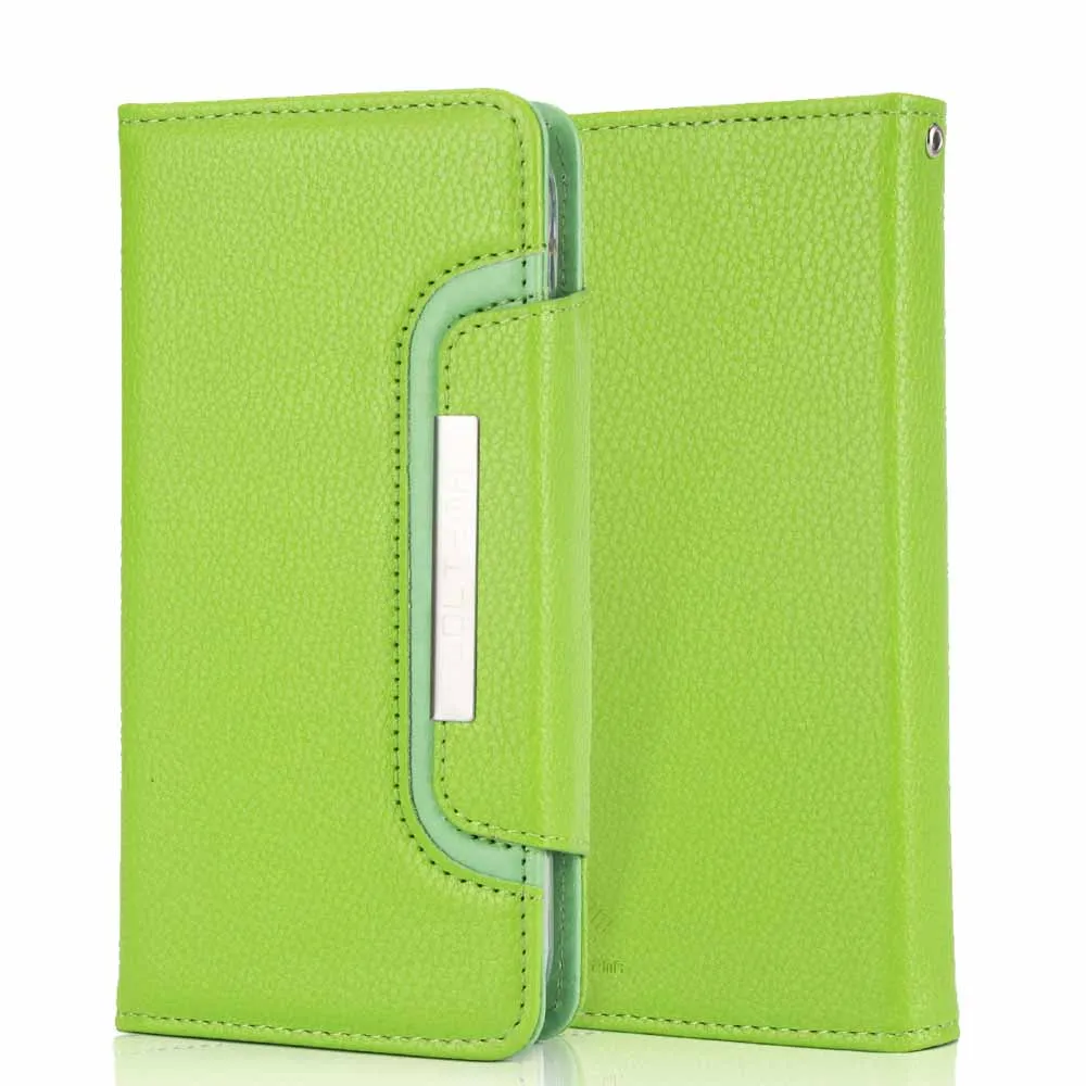 green Многофункциональный кошелек чехол с отделениями для карт для IPhone X, чехол 2-в-1, Магнитный Флип, Модный чехол с рисунком личи, Раздельный чехол для iPhone XS 11Pro MAX - Цвет: green