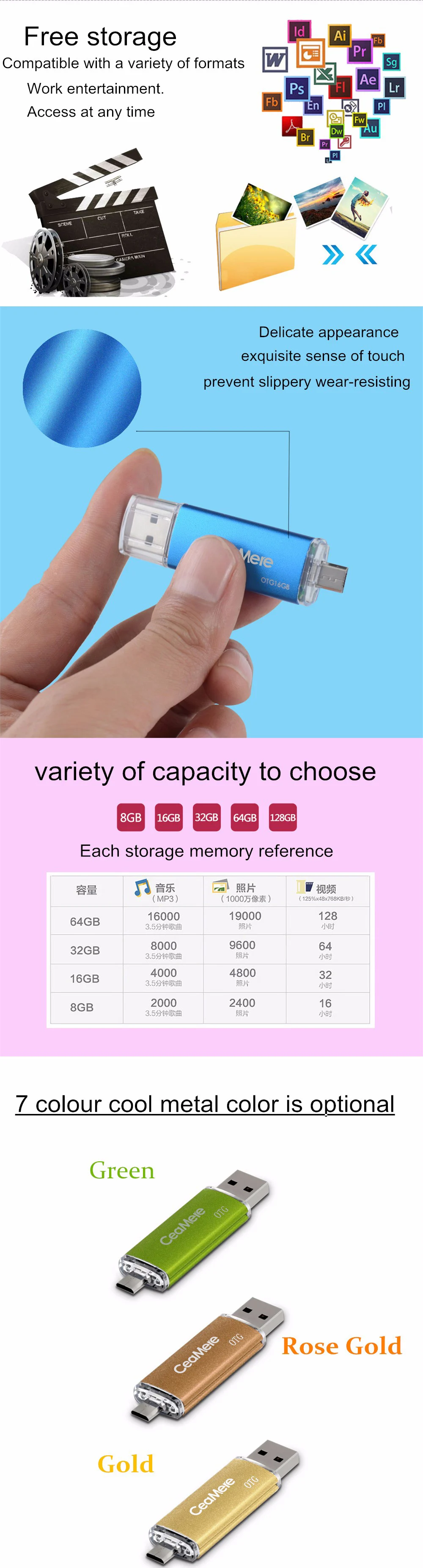 Smare otg Флешка USB флэш-накопитель смартфон 16GB32GB/64GB флеш-накопитель флеш-диск USB 2,0 для смартфона 328