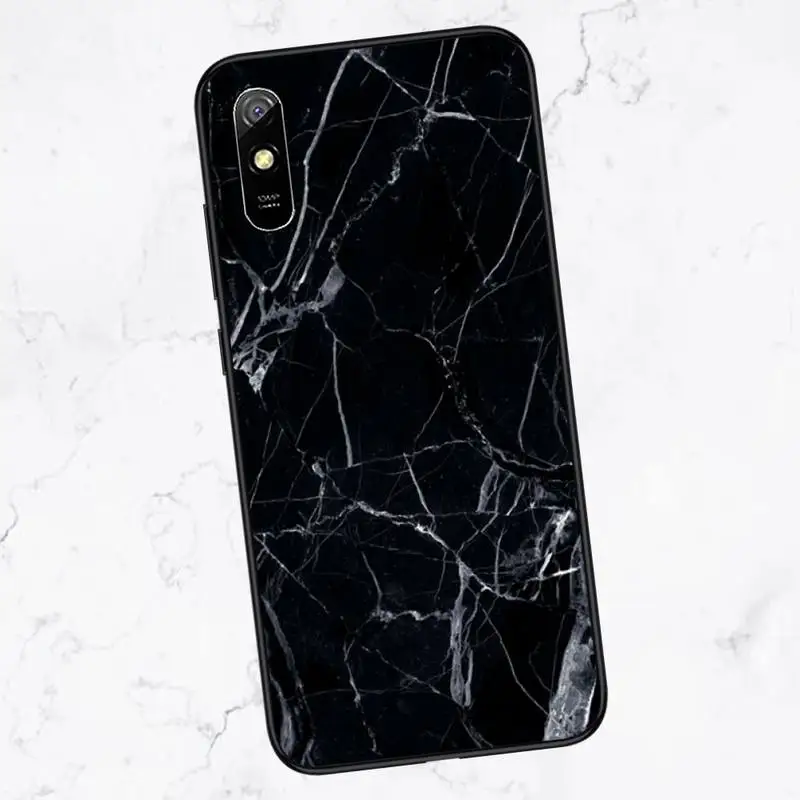 

Vintage black luxury marble Phone Case For Xiaomi Redmi 4x 5 plus 6A 7 7A 8 mi8 8lite 9 note 4 5 7 8 pro