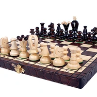 professional folding board chess games sculpture luxury family table game chess wooden pieces set scacchi adult games ed50zm