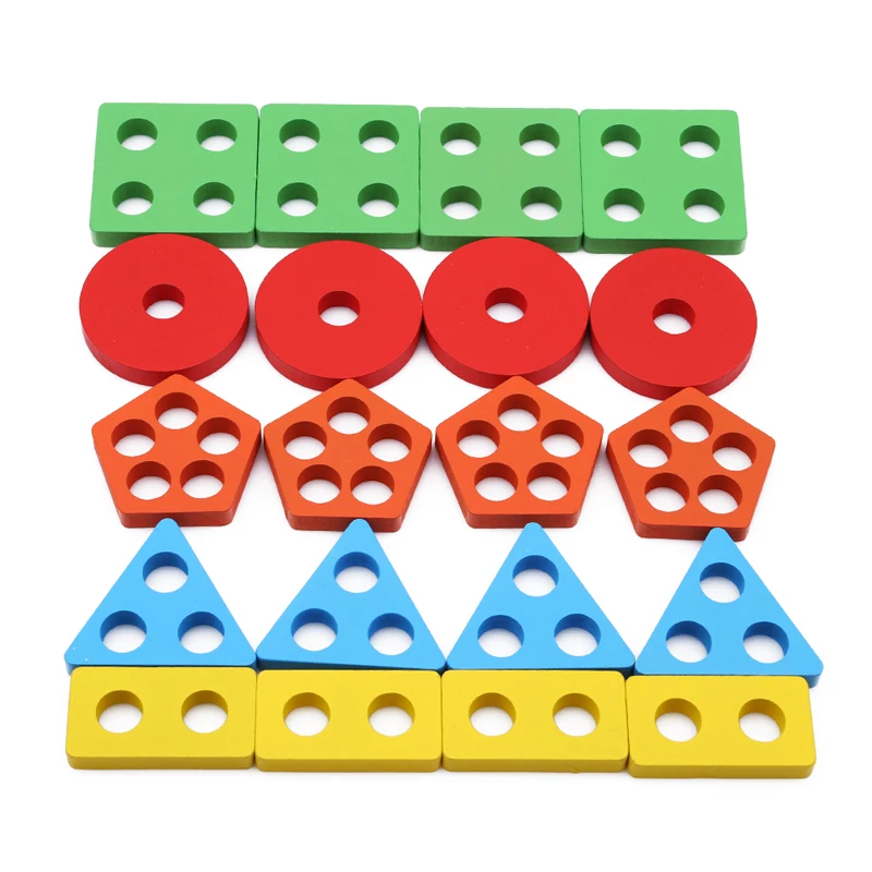 Детские игрушки деревянные строительные блоки для обучения Монтессори | Игрушки