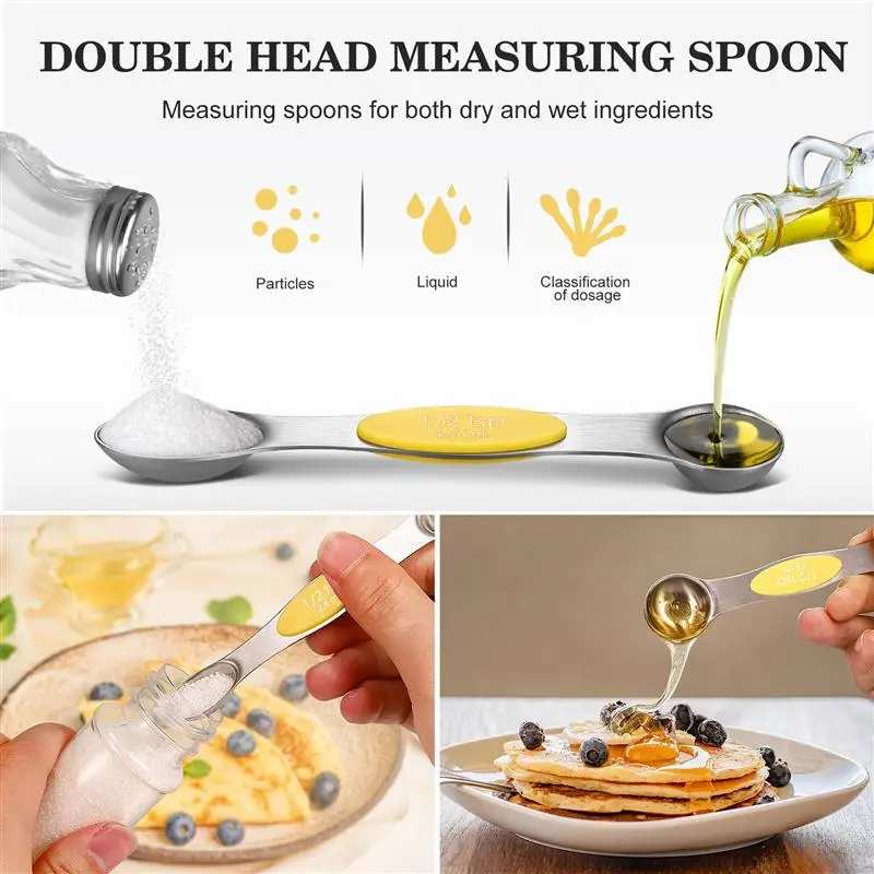 

13pcs Measuring Cups and Spoons Set Stainless Steel 6 Measuring Spoons 5 Measuring Cups with Leveler Dry and Liquid Ingredients