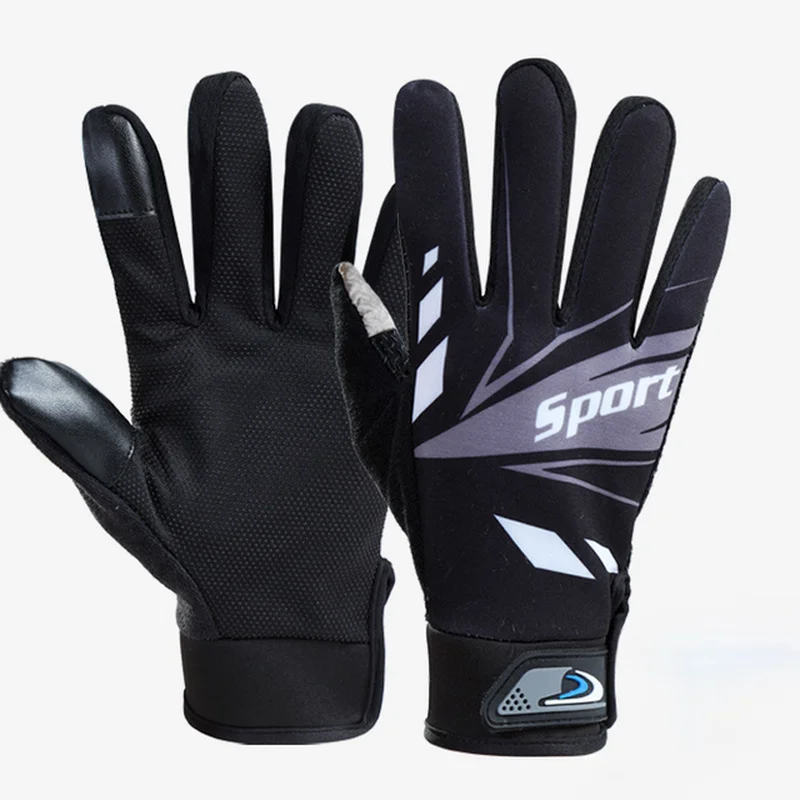 

Wind Breaking Cycling Full Finger Gloves Touch Screen Anti-slip Bicycle Lycra Fabric Mittens Bicicleta Road Bike Long Glove