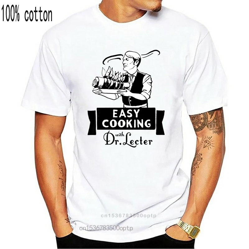 

Новая мужская футболка, легко приготовление пищи с доктором Лектером, футболка wo, мужские футболки, футболки, Топ