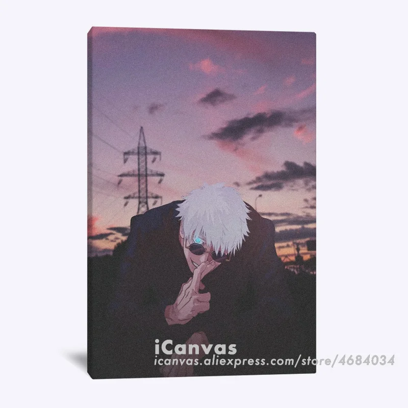 

Satoru Gojo juютсу Kaisen эстетический Закат Холст принты для домашнего декора гостиная спальня живопись настенное Искусство Декор плакат