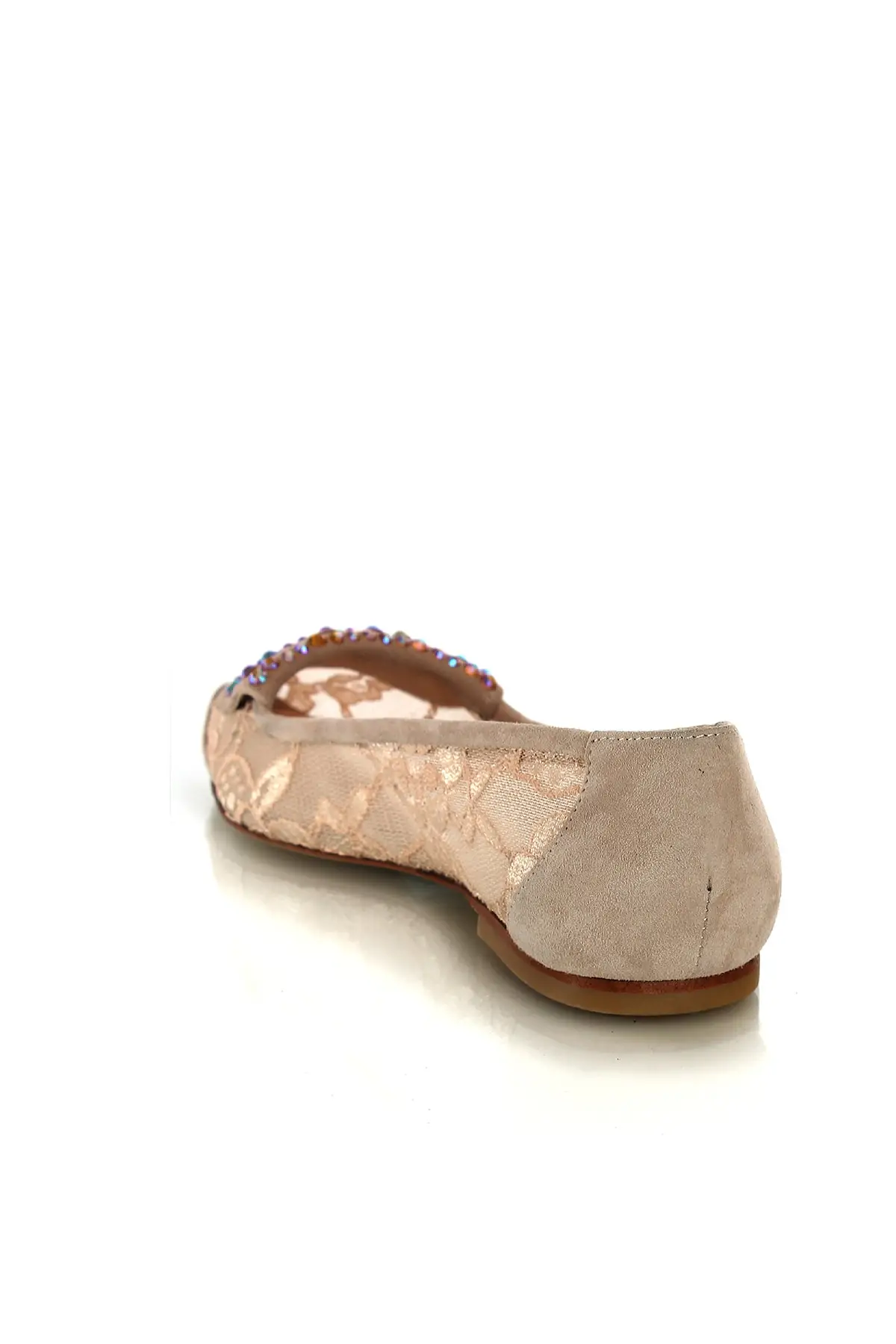 

SarEn Beige Filet Lace Ballerina Women Shoe