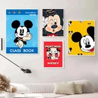 Постеры Catoon с изображением героев Диснея, Микки Мауса, Акварельные картины на холсте, настенные картины для декора гостиной, детской комнаты