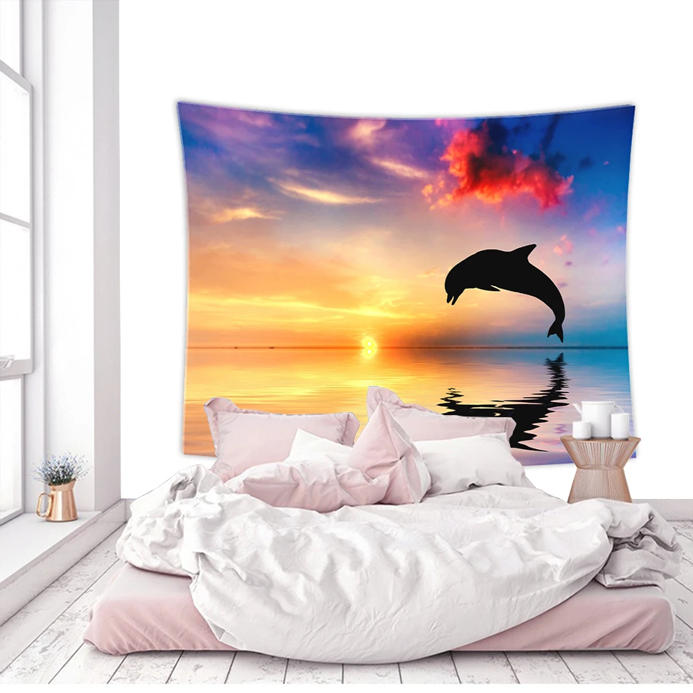 Дельфин гобелен настенный песчаный пляжный коврик для пикника палатка кемпинга