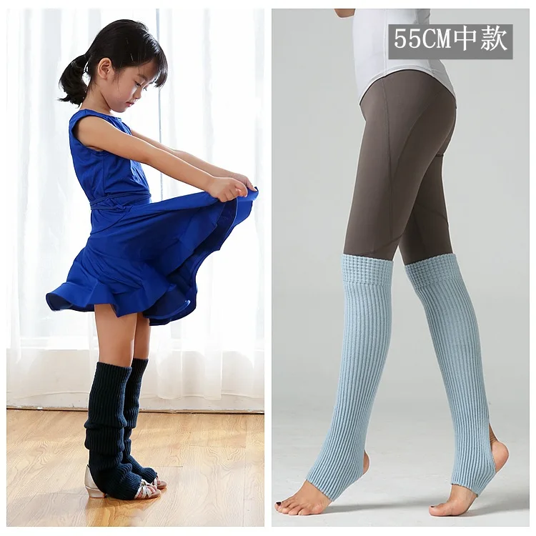 55CM yoga warm socks pilates Adult children ballet dance wool Latin leggings foot over knee sports | Спорт и развлечения