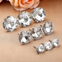 162530mm dia diamond crystal glass upholstery nails button tacks studs pins dia sofa wall furniture decoration diy 10pcs