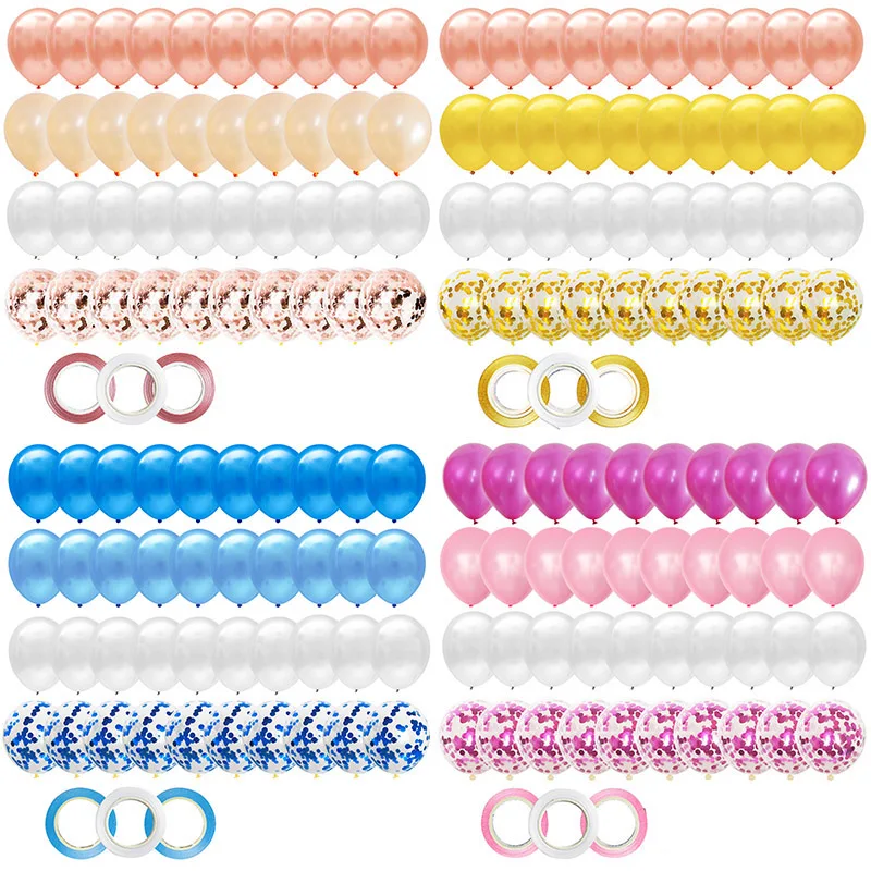 

40pcs/Set 12inch Rose Gold Latex Balloons Confetti Balloon Wedding Baby Girl Kids Adult Birthday Party Decoration Supplies