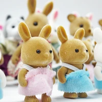 baby toys rabbit family dolls dollhouse figures collectible toys simulation forest animal 4 5cm 112 2pcs furniture set gift