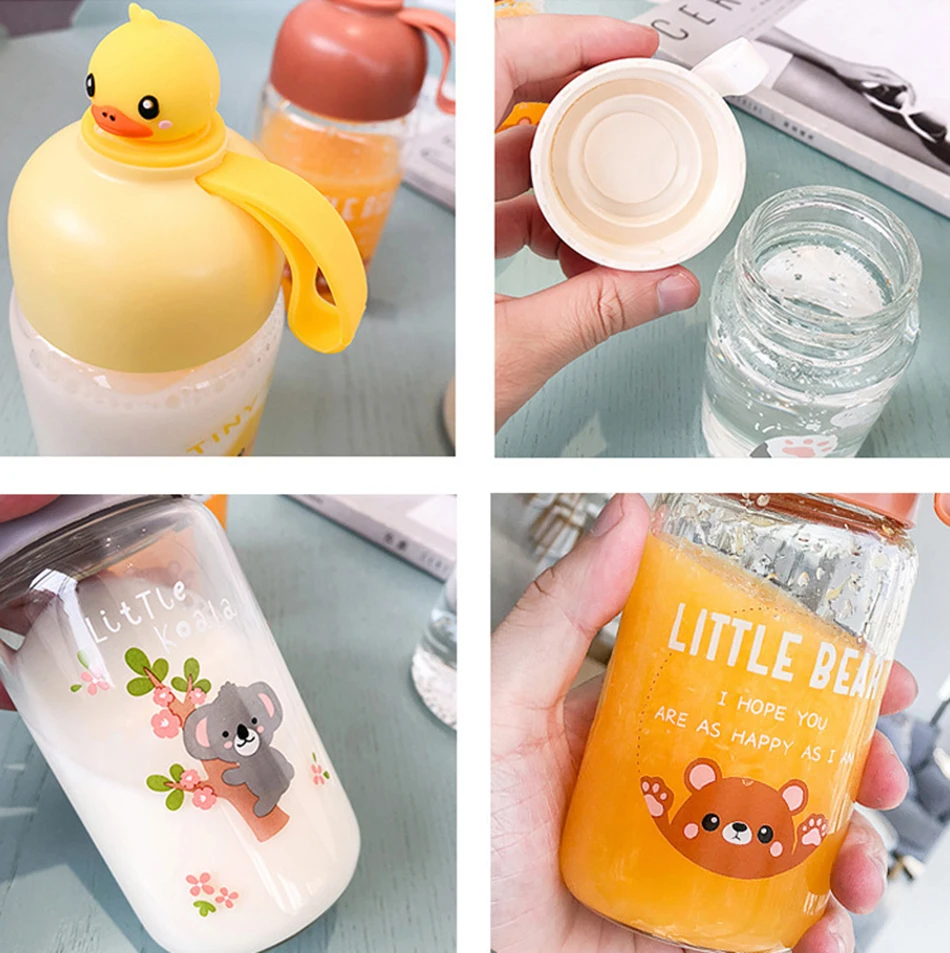 Новая стеклянная чашка с мультяшными животными креативная индивидуальная