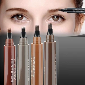 Жидкая подводка для бровей, Водостойкая Подводка для бровей, 4 кончика, косметический художественный ТИНТ, карандаш для бровей, микроблейдинг, тату, брови
