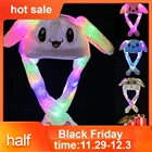 Забавная шляпка, для женщин и мужчин, для детей, одежда для сна, освещение шляпа с милыми заячьими ушками Плюшевые Уши может двигаться кепки детские Блестящие Зимние теплые вечерние шляпа