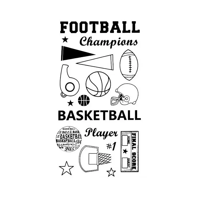 

Scrapbook DIY photo cards account rubber stamp clear stamp transparent stamp Handmade card stamp FOOTBALL BASKETBALL CHAMPIONS