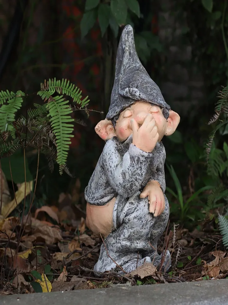 

Garden Resin Funny Gnome Miniature European Dwarf Figurine Statue Fairy Simulation Fun Elf-Character Ornaments Display Mold