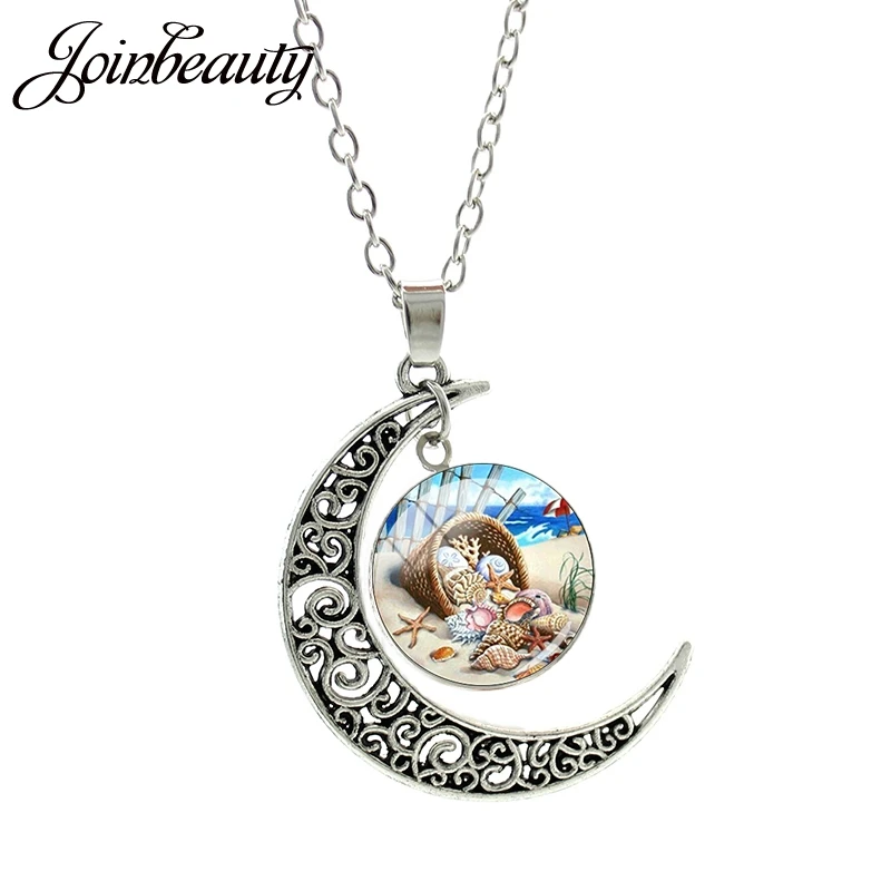 JOINBEAUTY синий большой морской Раковина Морская звезда открытое Луна Подвески