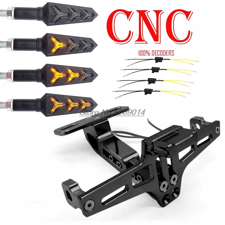 Чехол для номерного знака мотоцикла с ЧПУ 4 светодиода 100% декодерами Kawasaki Zx9R