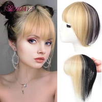huaya two color air bangs wig piece french bangs replacement seamless fake bangs girl natural fringe hairpiece