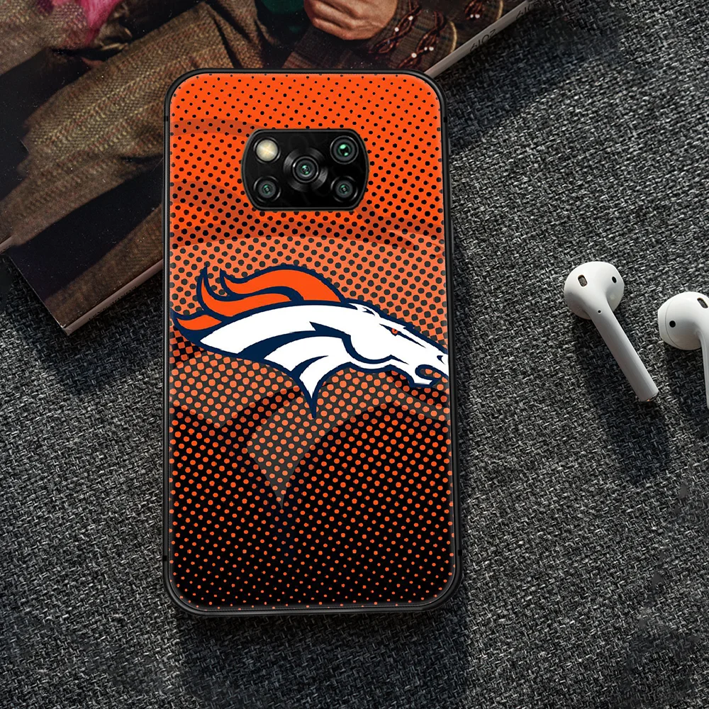 

Football Denver Bronco Rugby Phone case Cover Hull For Xiaomi Mi A2 A3 8 9 9T Note 10 Se Lite Pro black Hoesjes Luxury Bumper